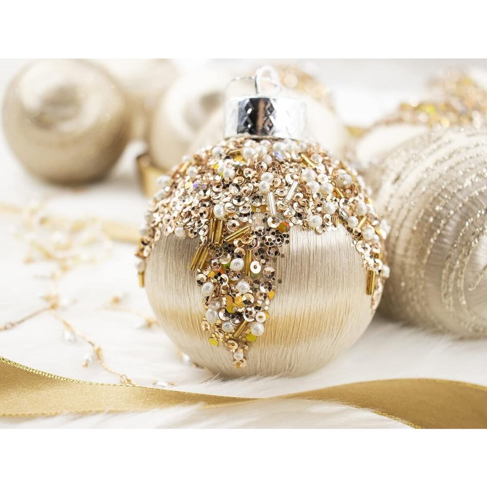 Satin Christmas Balls Ornaments, Silk Christmas Hanging Ball Decorations, 12Pcs - Picture 2 of 8